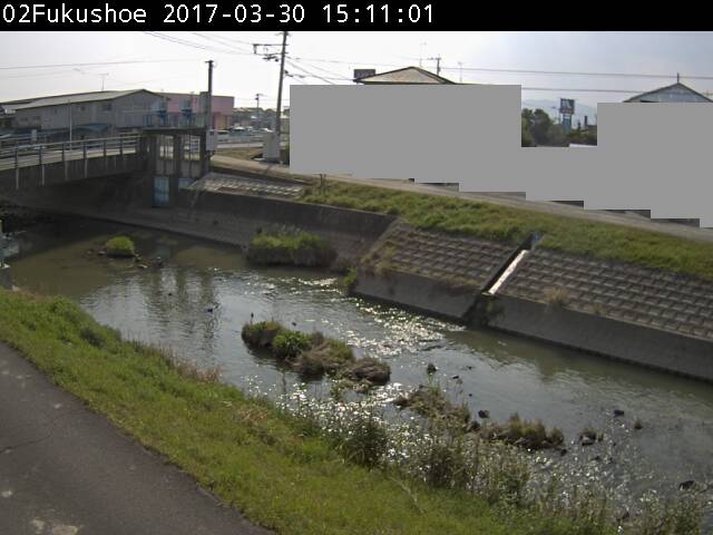 福所江放水路（境川橋）の平常時の画像です